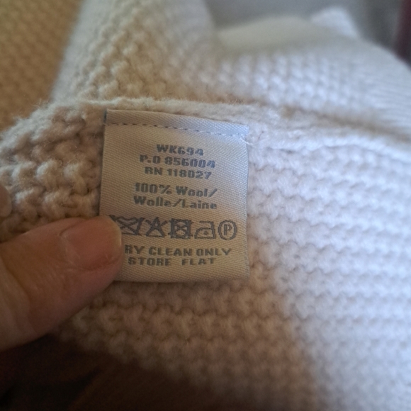 Ladies Boden Cardigan Sweater Pockets Heavy Knit Snap Front Cream Preppy 4 - Picture 11 of 11